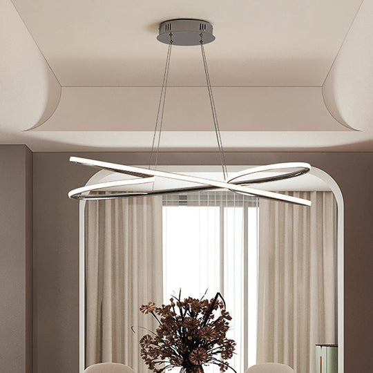 31.5’’ / 39’’ Wide Twist Acrylic Chandelier Led Pendant Light In Chrome/Gold - Warm Lighting