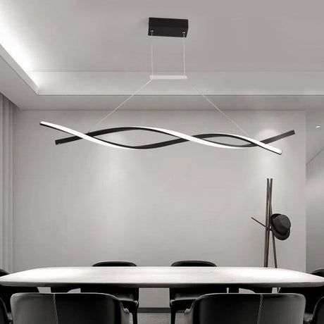 Modern Acrylic Wave Chandelier Led Pendant Lamp In White/Warm/Natural Light - 31.5’/39’/47’ Wide