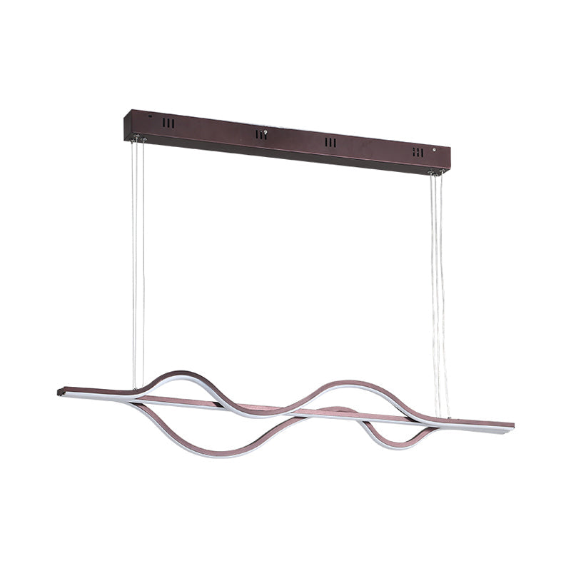 Led Twisting Acrylic Chandelier: Modern Black Pendant Light For Dining Room With Adjustable