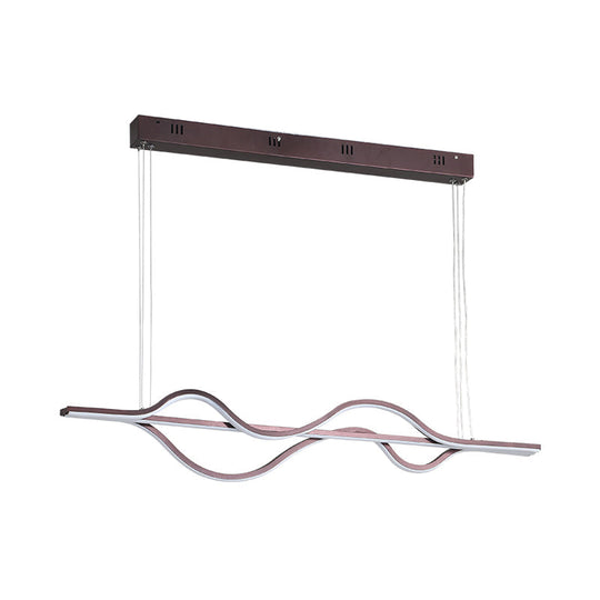 Led Twisting Acrylic Chandelier: Modern Black Pendant Light For Dining Room With Adjustable