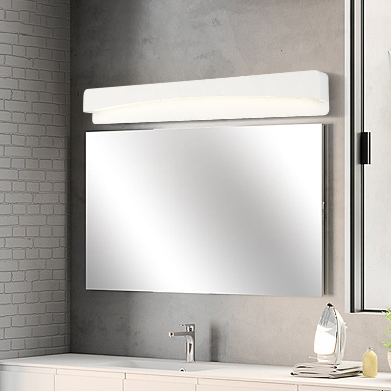 Modern Led Vanity Light Fixture - Wall Mounted Acrylic Rectangular Design In Natural White