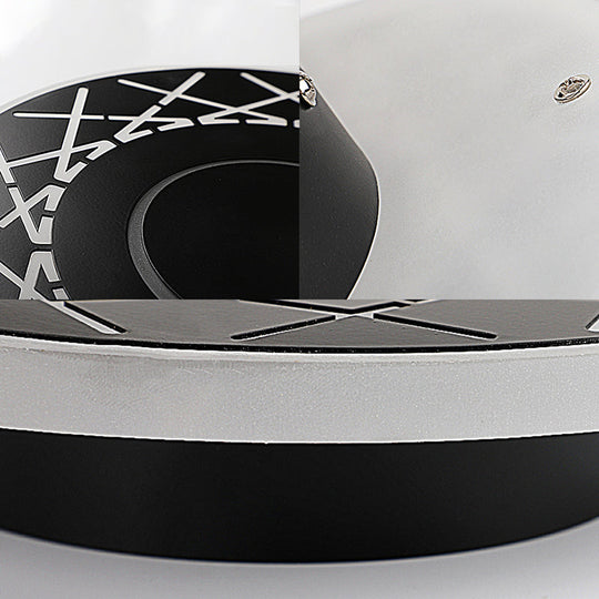 Contemporary Acrylic Disk Wall Light: Black/White Led Sconce Fixture For Living Room - Warm/White