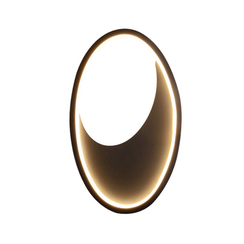 Modern Oval Wall Sconce Light - Acrylic White/Black Led Lamp For Bedroom Warm/White