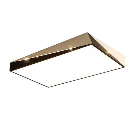 Stylish Split Design Led Flush Mount In Black And White With Warm/White Light For Living Room