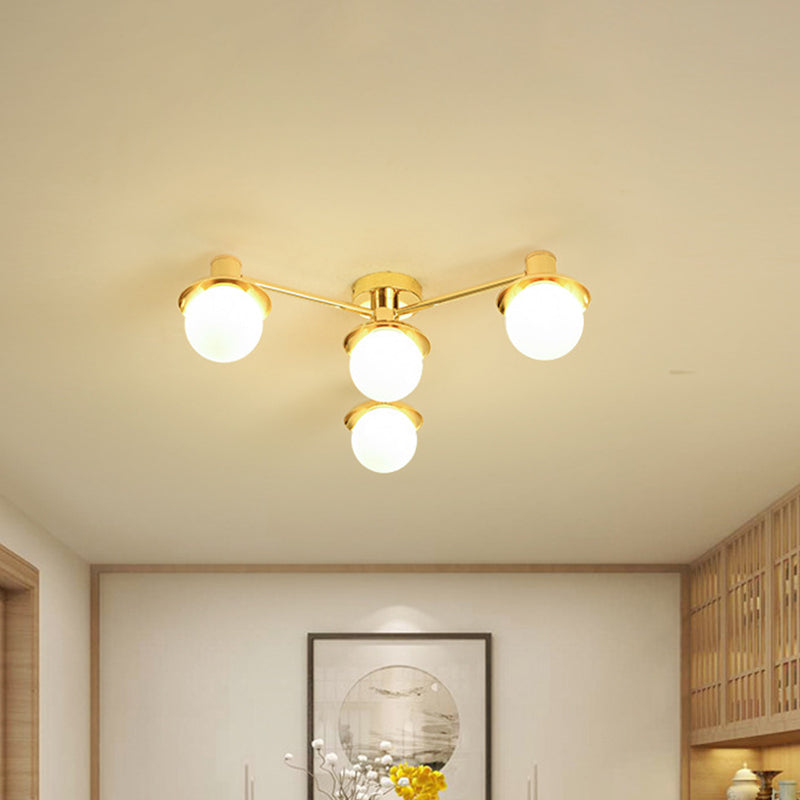 Modernist Radial Metal Flush Mount Light With Brass Finish - 4 - Light Flushmount For Bedroom