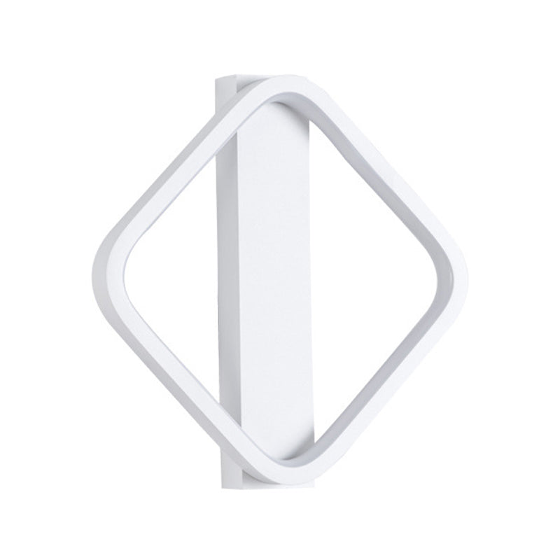 Led Wall Sconce With Acrylic Shade: Simple Style White Round/Square Design Warm/White Light