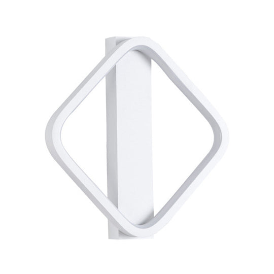 Led Wall Sconce With Acrylic Shade: Simple Style White Round/Square Design Warm/White Light