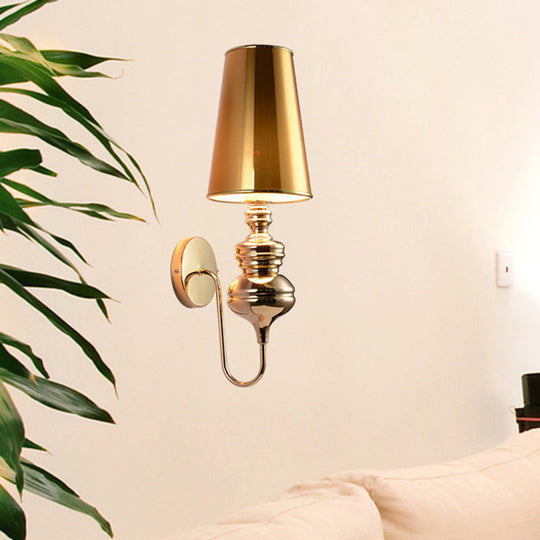 Contemporary Fabric Barrel Wall Mount Light - Bedroom Sconce (Black/Silver/White) Gold