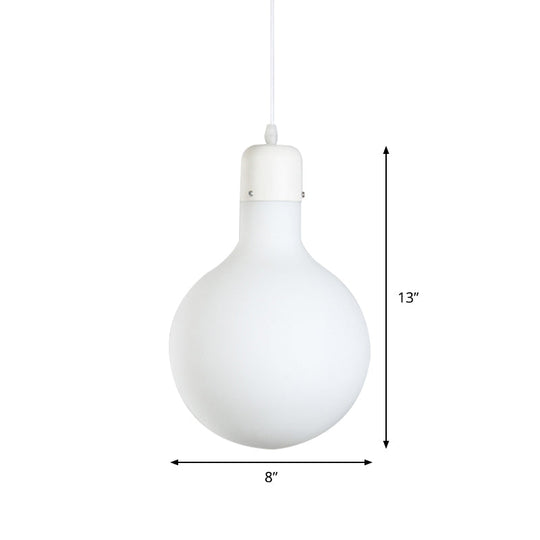White Dining Room Pendant Light With Stylish Glass Design