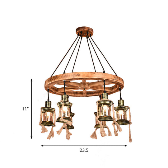 Coastal Bronze 6-Light Metal Chandelier Pendant For Living Room