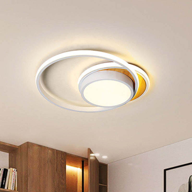 Ultra Thin Modern Metal Led Flush Ceiling Light In Black/White - White/Warm 18’/21.5’ Wide