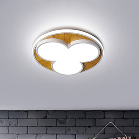 Nordic Led Flush Ceiling Light: Black/White Flower Design 16.5’/20.5’ Wide White/Warm Light