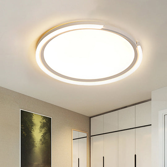 Modern Led Round Acrylic Flush Mount Lighting - 15/18/23 Wide White/Black/Gold Warm Light