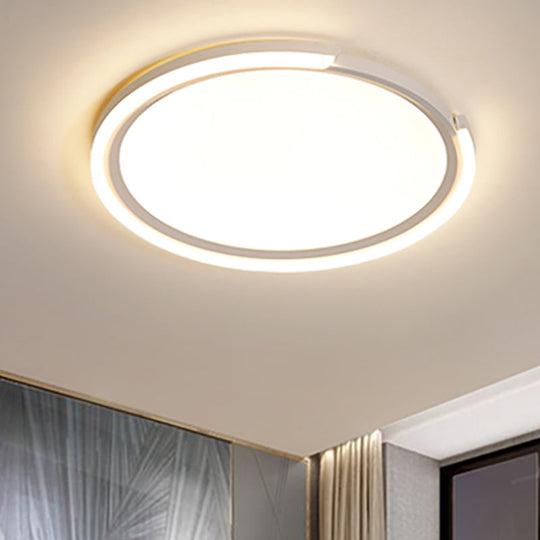 Modern Led Round Acrylic Flush Mount Lighting - 15/18/23 Wide White/Black/Gold Warm Light