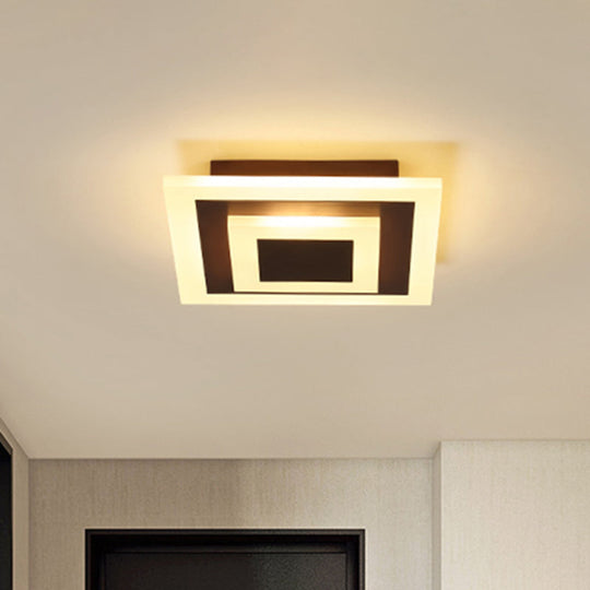 Led Corridor Ceiling Lamp - Modern Flushmount Lighting In White/Coffee With Warm/White/Natural