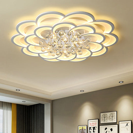 Modern Acrylic Flower Led Ceiling Light - Warm/White 20.5’/27’/31.5’ Wide For Living Room