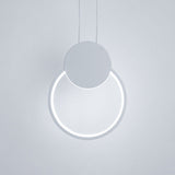 Modern Round Acrylic White/Black Led Hanging Bedside Light Fixture White/Warm