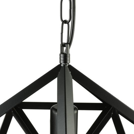 Industrial Geometric Metal Pendant Light 14’ / 18’ Dia 1 Bulb Black/Rust - Perfect For Dining