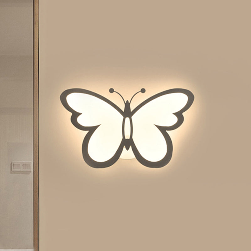 Contemporary Led Butterfly Wall Mounted Night Lamp - Modern 1/3 Lights Sconce White Acrylic