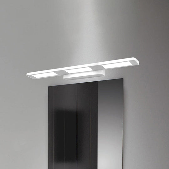 Modern Led Rectangular Acrylic Vanity Wall Light - White/Warm