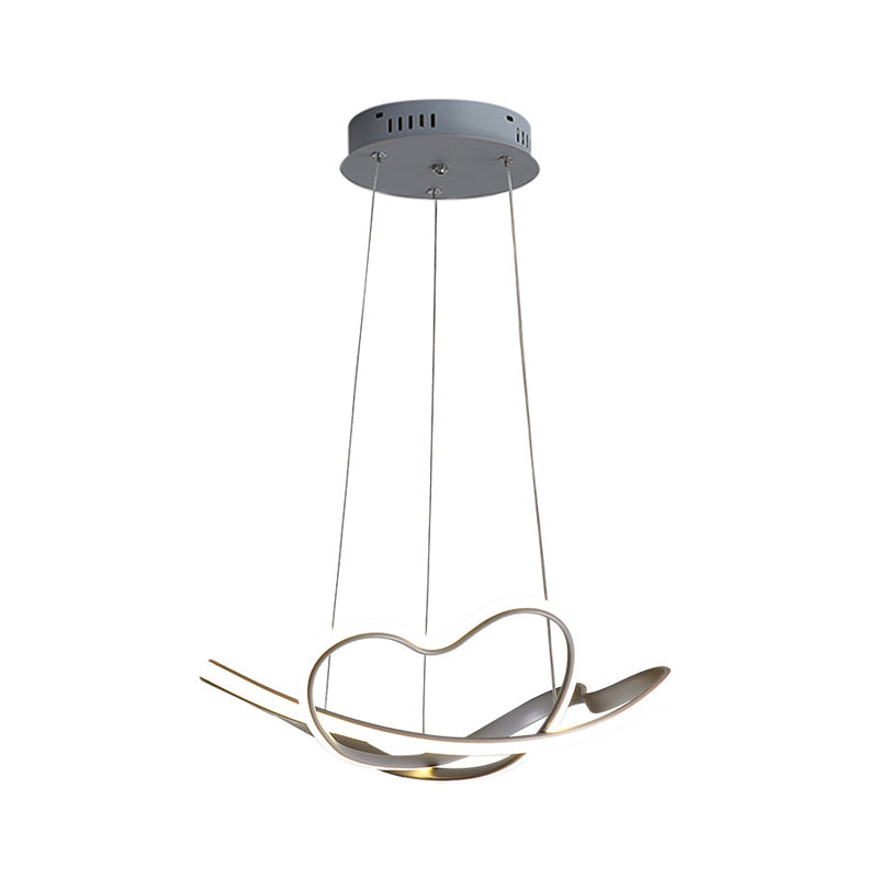 Modernist Led Hanging Light Kit - 16’/19.5’ Wide Grey Twisted Chandelier Lamp With Acrylic Leds