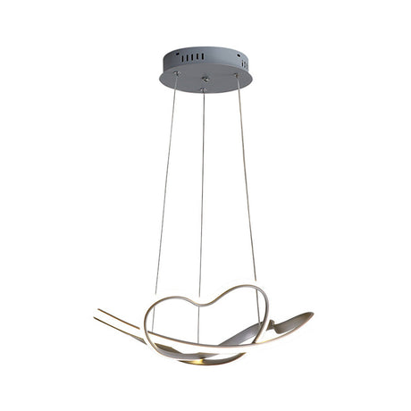 16/19.5 Wide Grey Twisted Chandelier Lamp - Modern Led Acrylic Hanging Light Kit In White/Warm