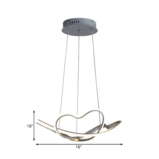 Modernist Led Hanging Light Kit - 16’/19.5’ Wide Grey Twisted Chandelier Lamp With Acrylic Leds