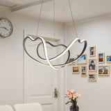 16/19.5 Wide Grey Twisted Chandelier Lamp - Modern Led Acrylic Hanging Light Kit In White/Warm