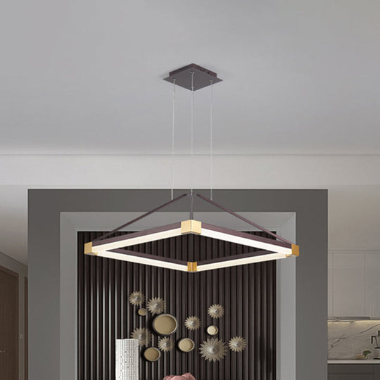 Contemporary Acrylic Pyramid Pendant Chandelier - 18’/23.5’ Wide White/Coffee Led Hanging Lamp