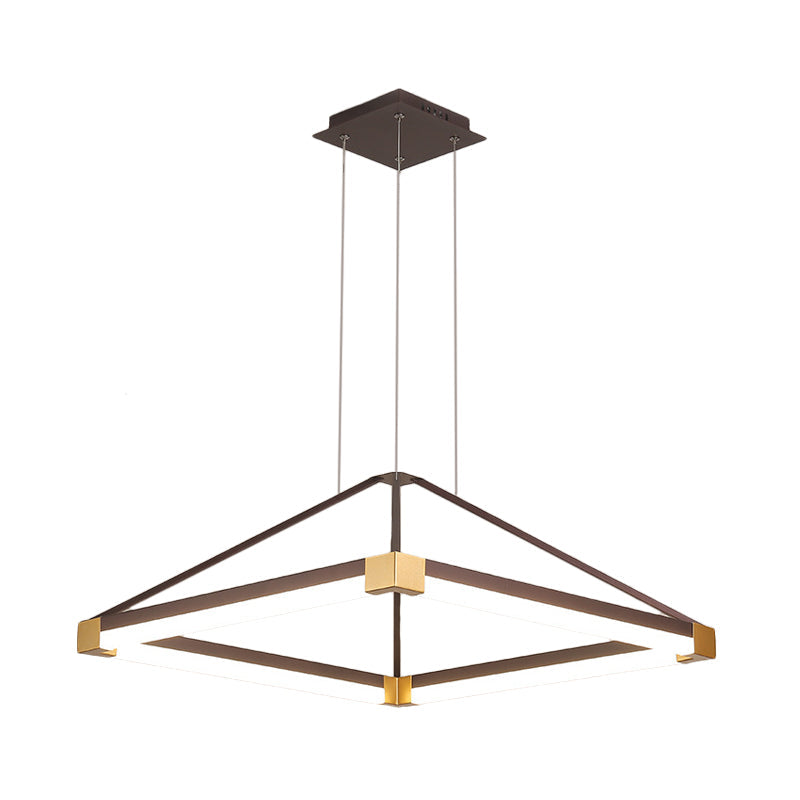 Contemporary Acrylic Pyramid Pendant Chandelier - 18’/23.5’ Wide White/Coffee Led Hanging Lamp