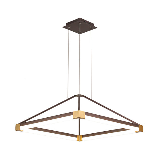 Contemporary Acrylic Pyramid Pendant Chandelier - 18’/23.5’ Wide White/Coffee Led Hanging Lamp