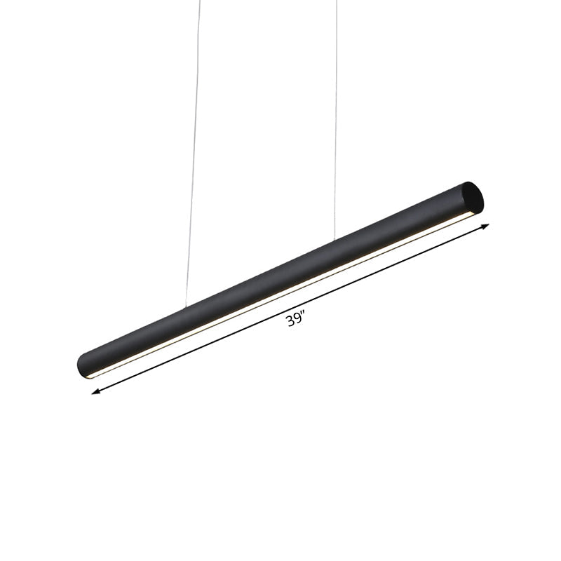 Modern Led Metal Linear Pendant Chandelier - 39’/47’ Wide Black Hanging Lamp Kit In