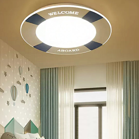 Cartoon Led Flush Mount Ceiling Light For Child’s Bedroom Swim Ring