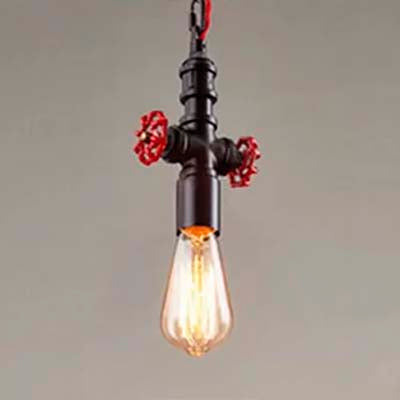 Farmhouse Style Metal Pipe Pendant Light - Black/Bronze Finish Single Bulb Valve Included Ideal For