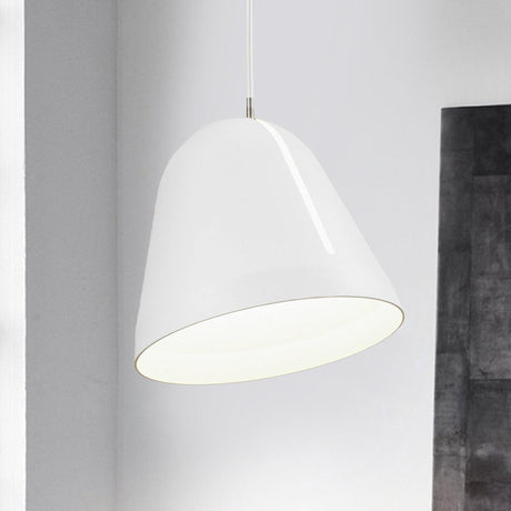Aluminum White Dome Hanging Lamp With Modernist Design & Single Head Ceiling Lighting Fixture