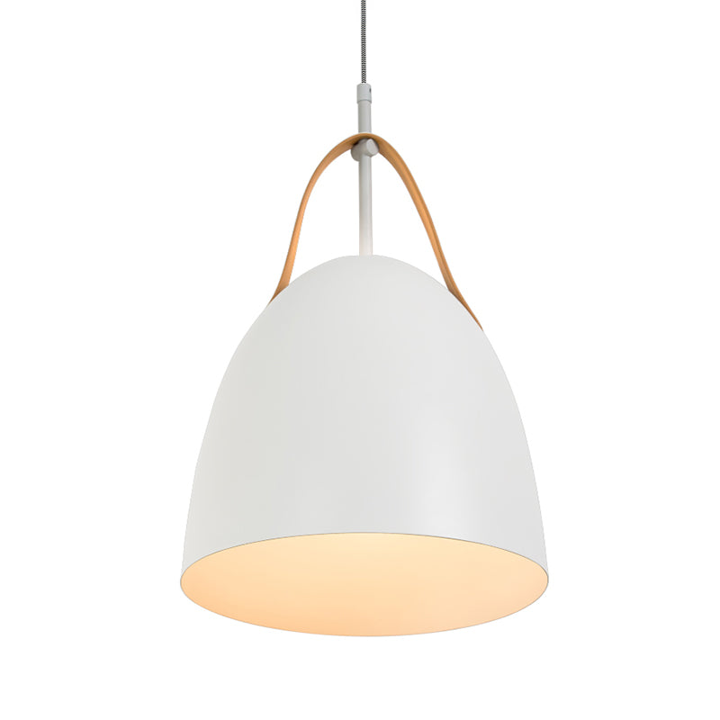 Modern Metallic Dome Down Ceiling Lamp - 1-Head Hanging Light For Living Room Green/White/Grey