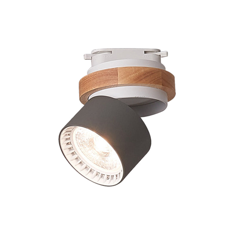 Adjustable Led Grey/Green/White Flush Mount: Modern Metallic Cylindrical Lighting In Macaron Style