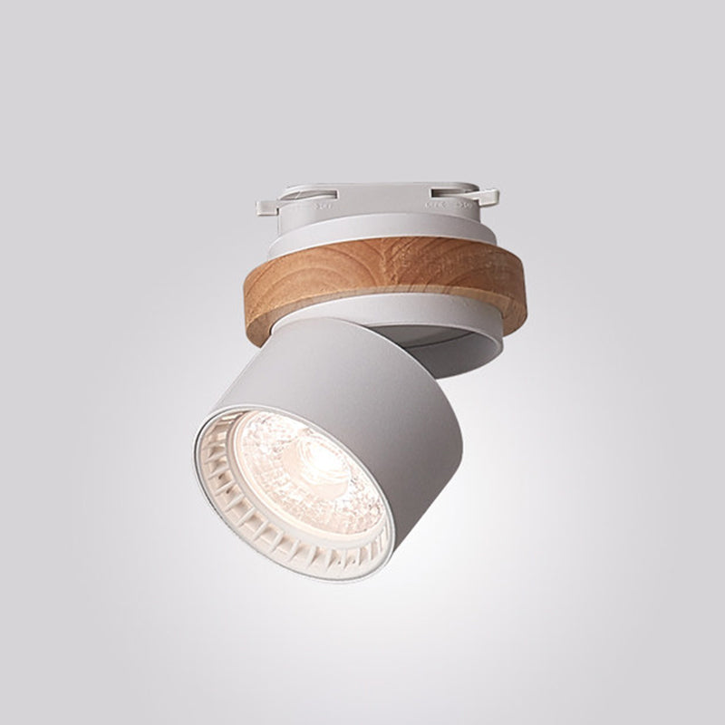 Adjustable Led Grey/Green/White Flush Mount: Modern Metallic Cylindrical Lighting In Macaron Style