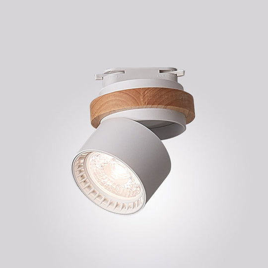 Adjustable Led Grey/Green/White Flush Mount: Modern Metallic Cylindrical Lighting In Macaron Style