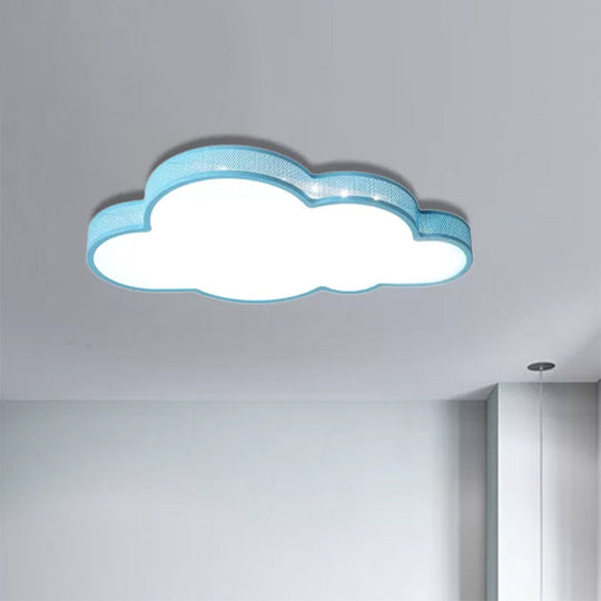 Macaron Perforated Cloud Ceiling Lamp Metal And Acrylic Flush Mount For Hallway Led Light