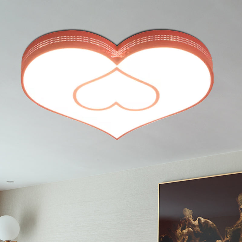 Stylish Two-Heart Led Ceiling Light: Eye-Caring Acrylic Flush Mount For Hallway