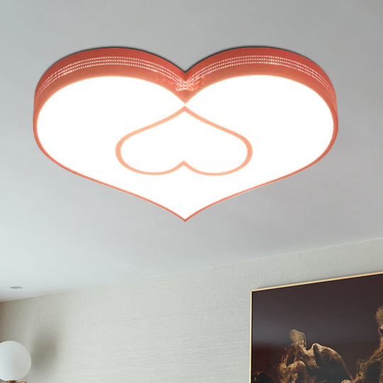 Stylish Two-Heart Led Ceiling Light: Eye-Caring Acrylic Flush Mount For Hallway