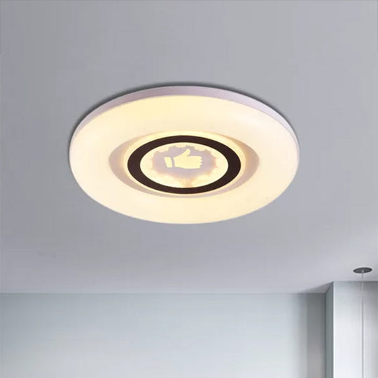 Modern White Flush Ceiling Light With Led And Acrylic For Corridor Bedroom