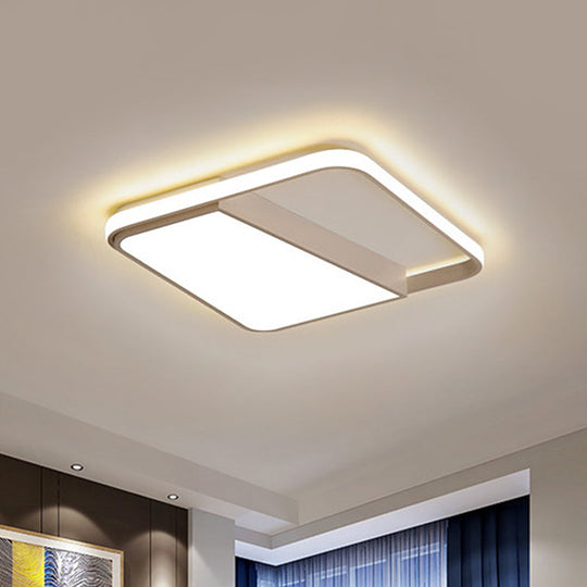 Modern Acrylic Led Box Ceiling Lamp In Warm/White Light - Remote Control Dimmable