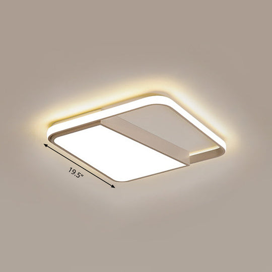 Modern Acrylic Led Box Ceiling Lamp In Warm/White Light - Remote Control Dimmable