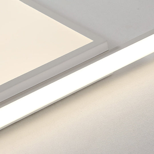 Modern Acrylic Led Box Ceiling Lamp In Warm/White Light - Remote Control Dimmable 16.5/19.5/23.5 W
