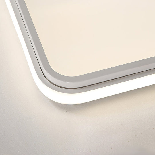 Modern Acrylic Led Box Ceiling Lamp In Warm/White Light - Remote Control Dimmable 16.5/19.5/23.5 W