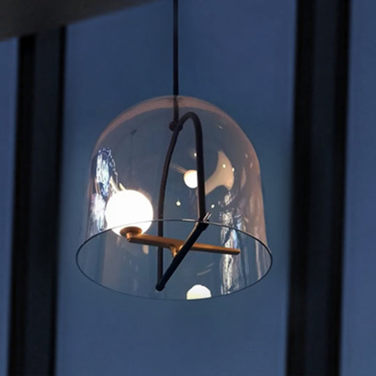 Clear Glass Ceiling Light Fixture - Modern Cylindrical Design For Living Room