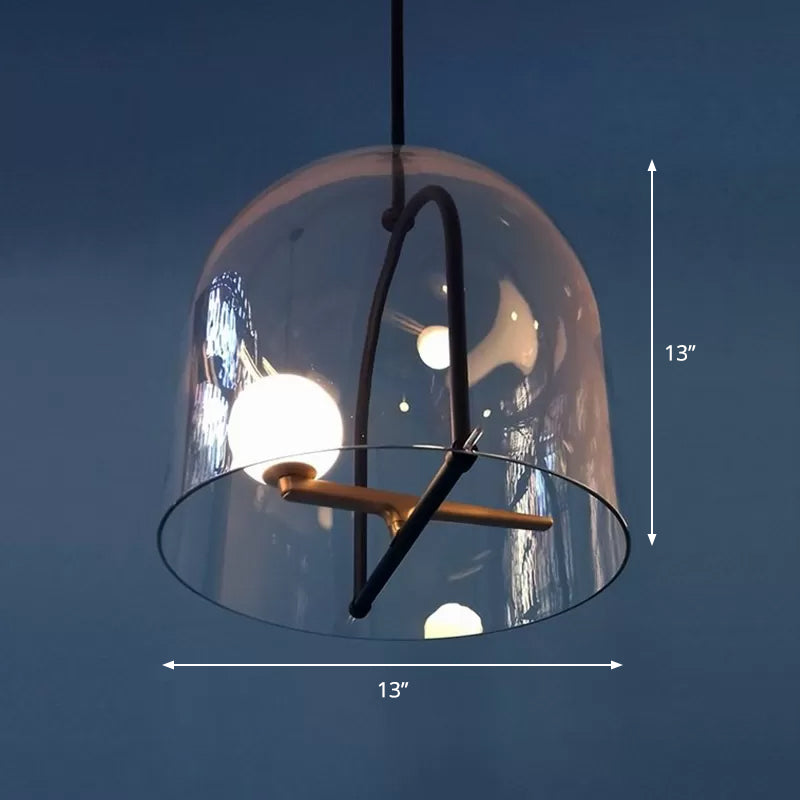 Clear Glass Ceiling Light Fixture - Modern Cylindrical Design For Living Room