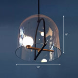 Clear Glass Ceiling Light Fixture - Modern Cylindrical Design For Living Room